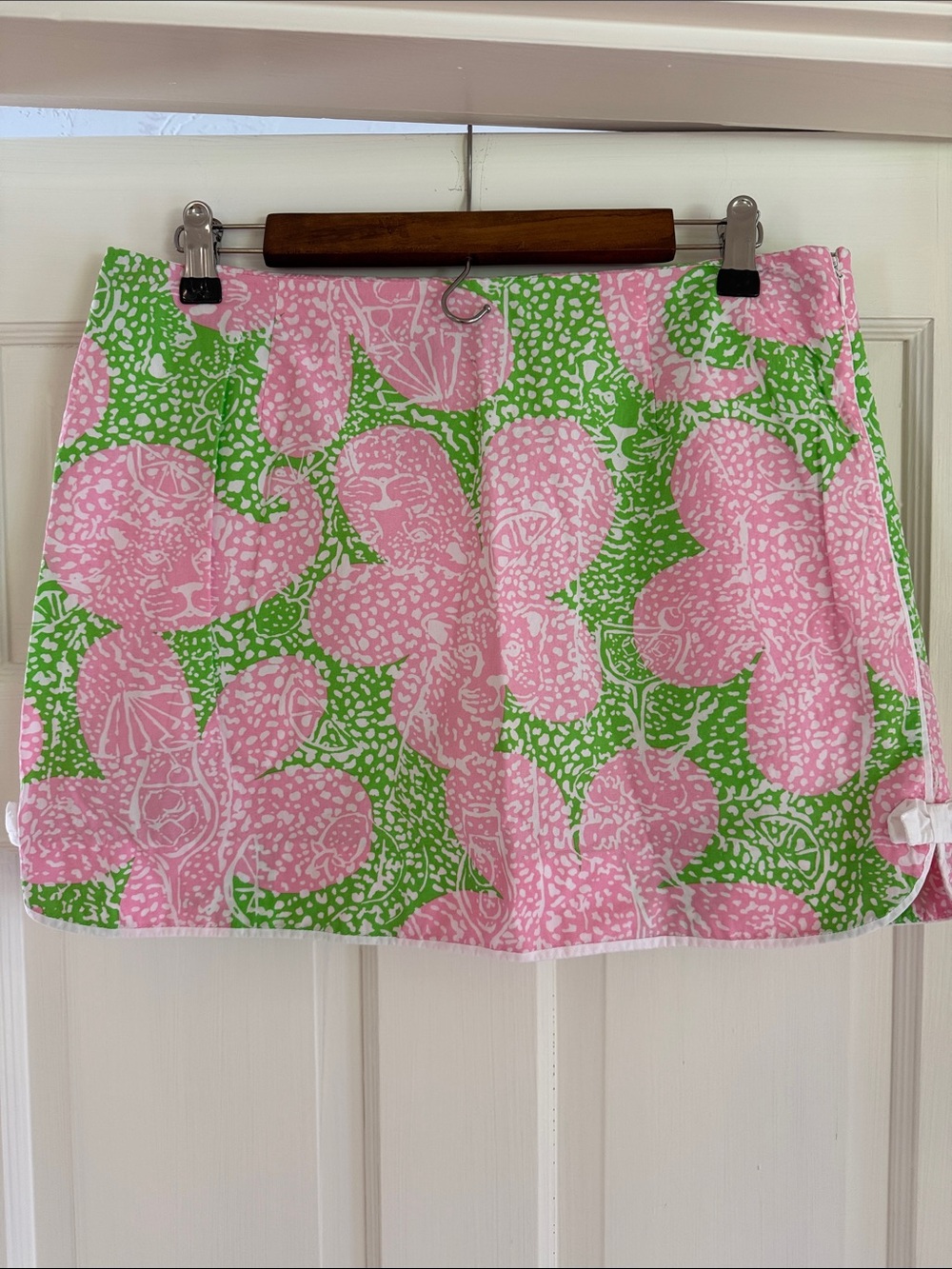 Lilly Pulitzer Pink & Green Floral Skort with Side Tie